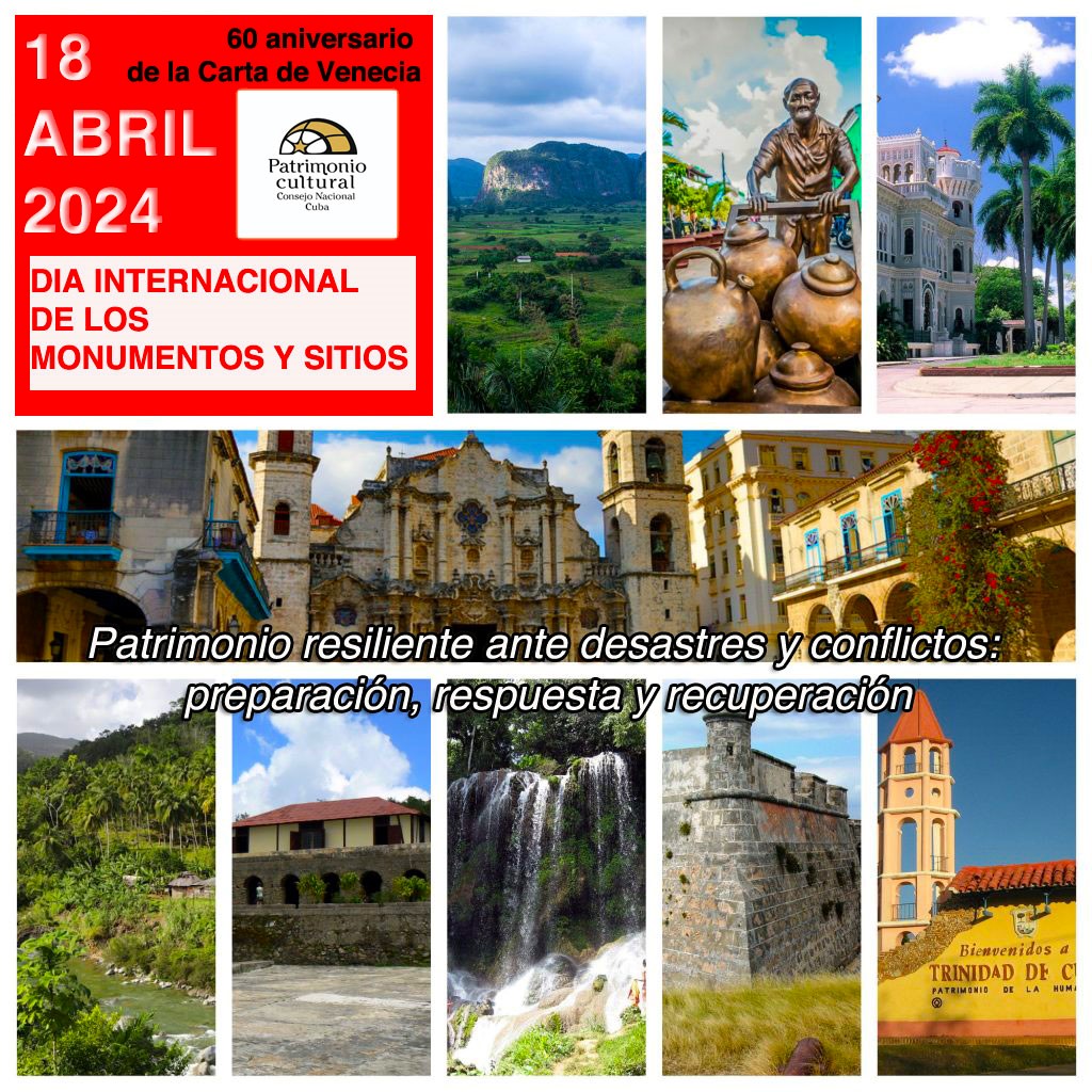 patrimonio_Cuba's tweet photo. Feliz📌Día Internacional de los Monumentos y Sitios ! Cada #18deabril, constituye una oportunidad para la concientización sobre la salvaguarda histórica del patrimonio, más aún si se encuentra en zonas de desastre o conflicto bélico. 
#DIMS #PatrimonioCubano #PatrimonioResiliente https://t.co/V28chh8gZI