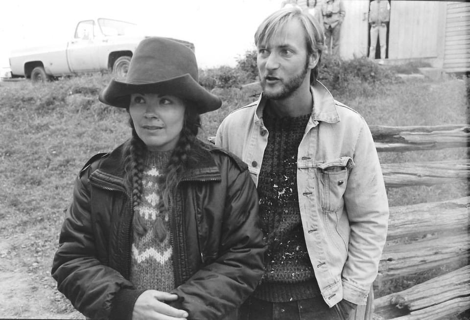 SamuelLountFilm's tweet photo. Happy @CanFilmDay. 🎥  Production Designer Kim Steer and Editor Richard Martin on location at @KingsLandingNB Sept 1984 #CanFilmDay #CdnHistory https://t.co/i56g2xnh4r