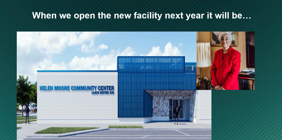 For years, one person has fought to save the center and reopen it for the community – Helen Moore. And, when we open the new facility next year it will be… the Helen Moore Community Center.