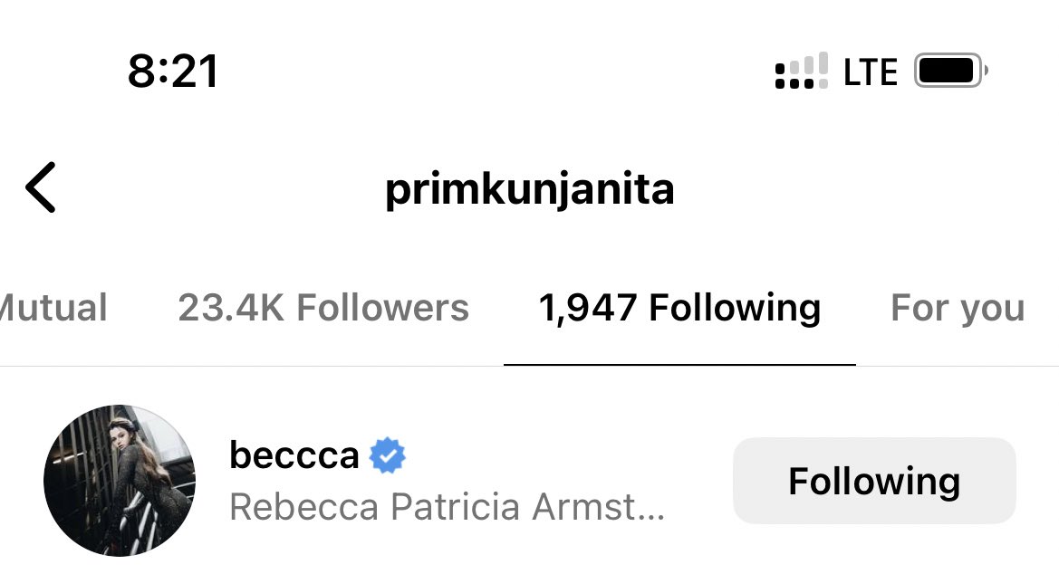 Becky and Kunjanita, editor in chief of bazaarthailand and managing partner of stelo lawfirm are now following each other 😌

#beckysangels