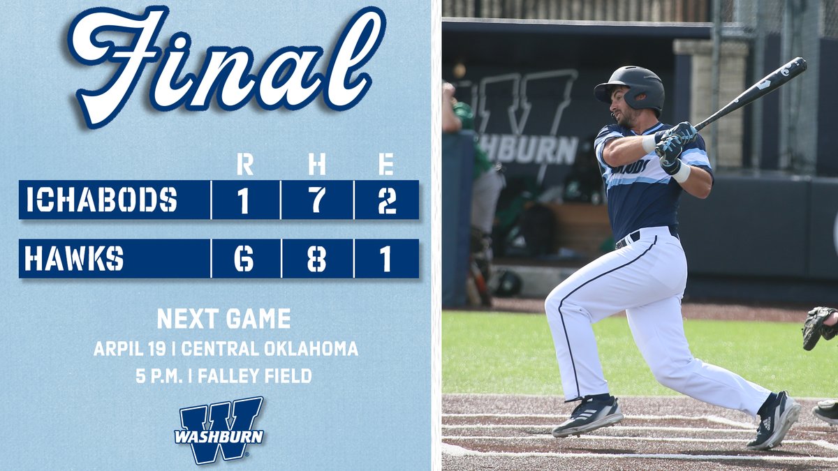 FINAL | Washburn falls to Rockhurst and will return to Falley Field on Friday. Cale Savage went 3-4 at the plate. #GoBods