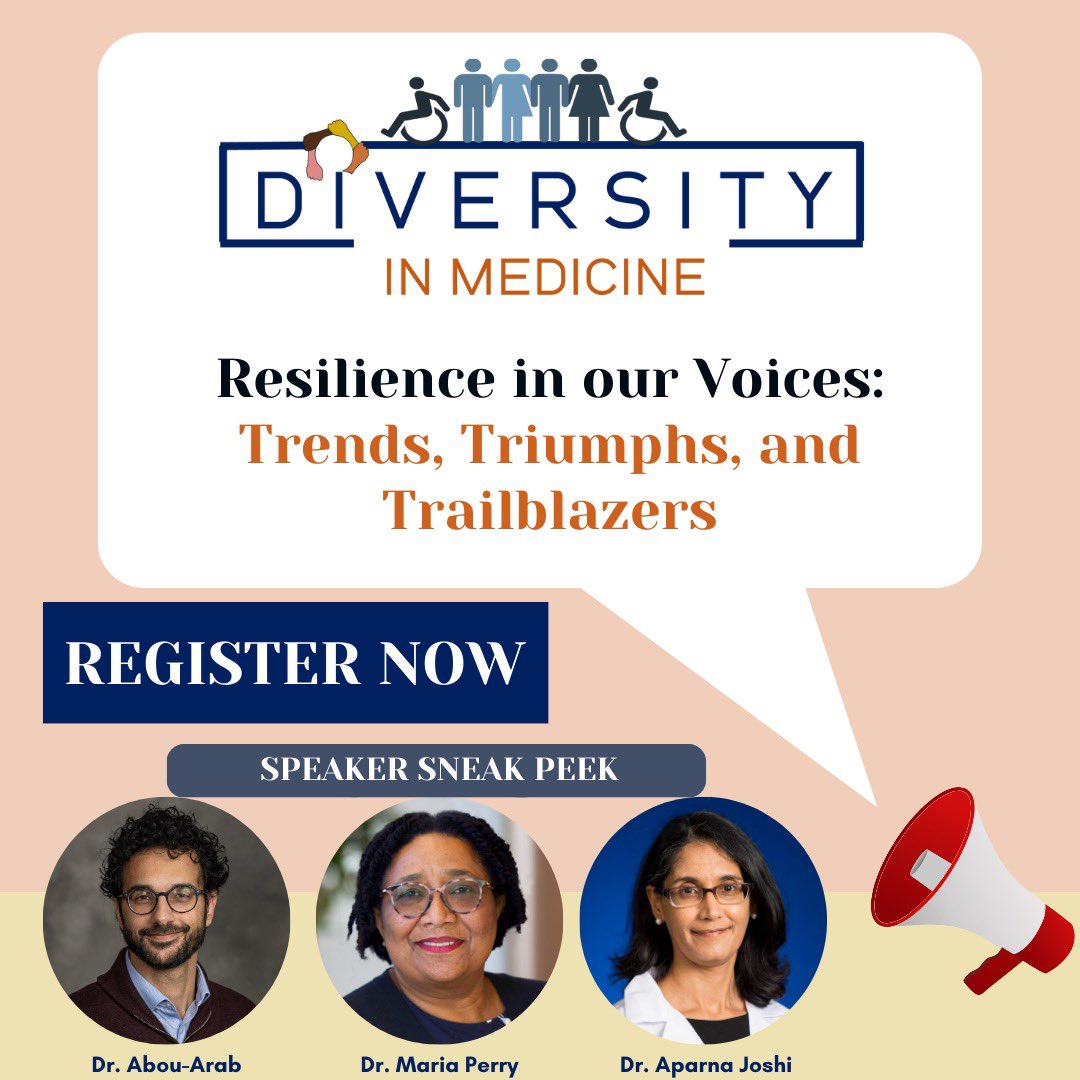 You won’t want to miss the 6th Diversity in Medicine Conference at @umichmedicine organized & hosted by my @UMichMedSchool students. This years theme: Resilience in our Voices: Trends, Triumphs, and Trailblazers Keynote by @doc_sarcoma! Register: rsvp.umich.edu/event/e2bac0fa…
