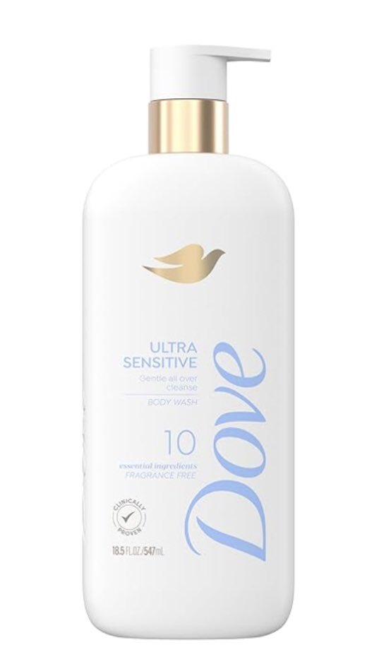 #allergies I’ve used Aveeno’s fragrance free for years, but they just changed their formula and it caused me to not feel great this week. Yesterday I found @Dove Ultrasensitive FF wash and it is so much better! 10 ingredients, no #allergy triggers. 🥰