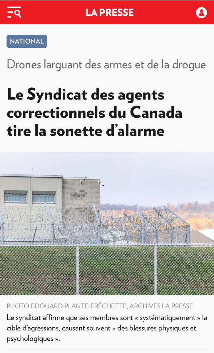 « Les agents correctionnels ne peuvent plus recourir à la « ségrégation disciplinaire » pour retirer temporairement un prisonnier d’une unité s’il se montre violent envers d’autres détenus ou des gardiens. ». Une autre conséquence de la loi 83 mise en vigueur par Justin Trudeau.