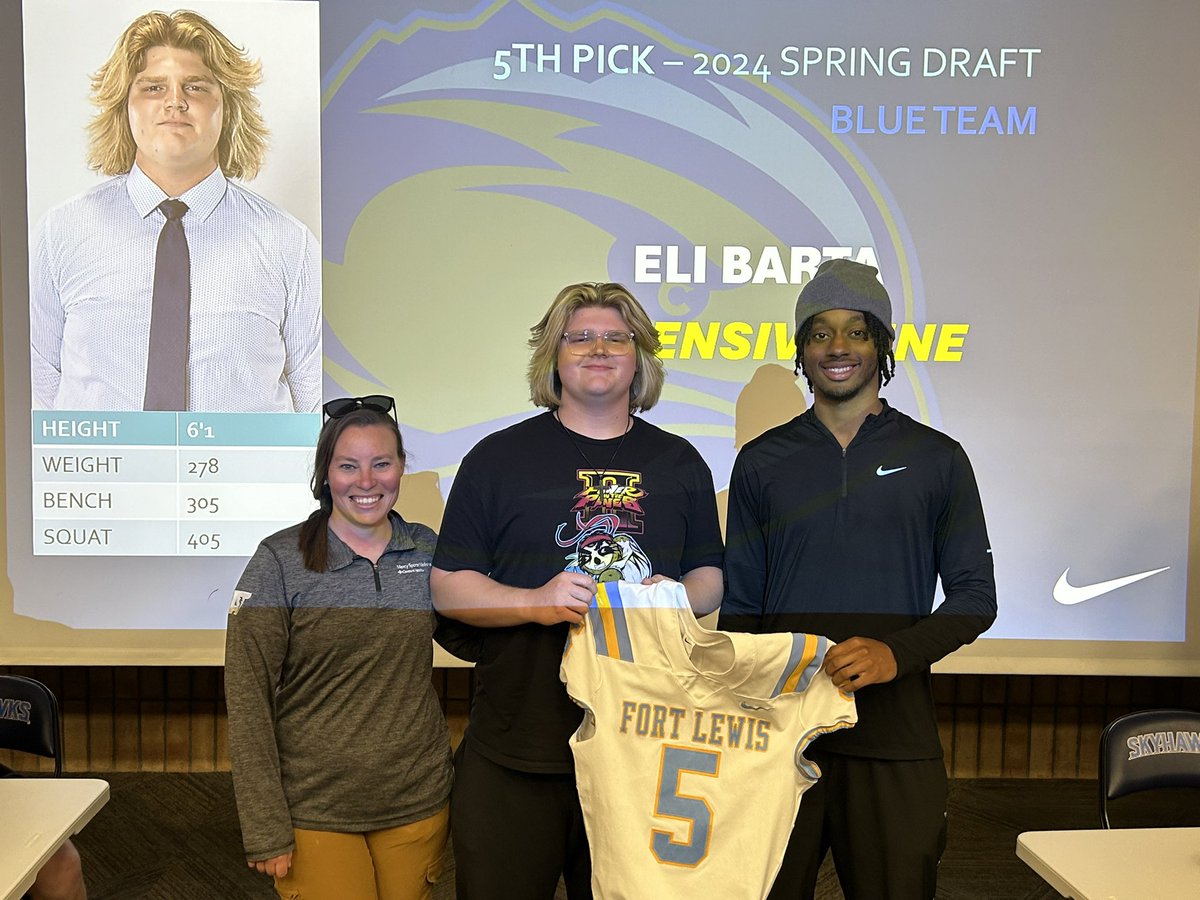 The 5th overall pick in the 2024 Skyhawk Draft is OL Eli Barta