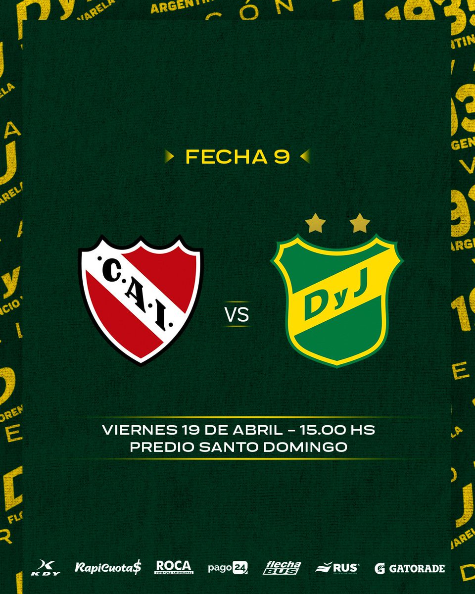 ClubDefensayJus's tweet photo. #ReservaDefensa

PARTIDO DE RESERVA REPROGRAMADO

🗓️ Viernes 19 de Abril 
⌚ 15:00 hs
📍Predio Santo Domingo 

#VamosLosPibes 💚💛💚 https://t.co/3CISYk53GW