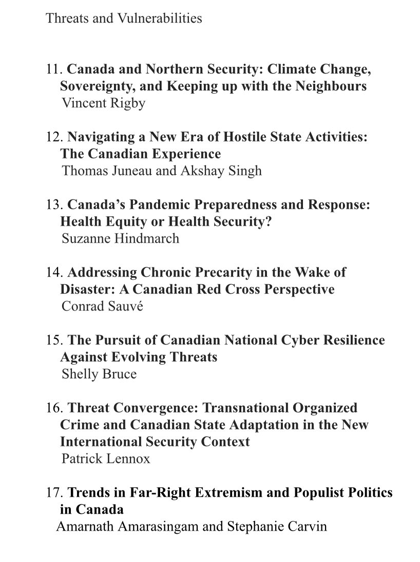 We're putting the finishing touches on the latest edition of Canada Among Nations. This volume's theme is national security in the 21st Century. Coming soon under @Palgrave!