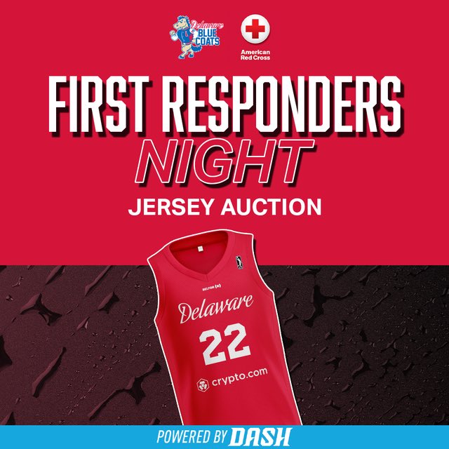 ⛑️ First Responders Jerseys Make sure to get your bids in for the @blue_coats First Responders Night Themed Jerseys! These one-of-a-kind items are both Game Worn and Signed. Click here ➡️ bit.ly/DelBlueCoatsDA…