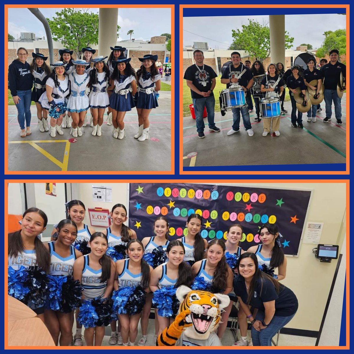 yeager_ccisd's tweet photo. Our Tigers were ready to show what they know today! Thank you, Carroll High School Drum Line, Cheerleaders, and Tigerettes, for helping us cheer them on at our STAAR Pep Rally!  #ccisdstrongertogether #TigerPride https://t.co/dx7we9a7Rp