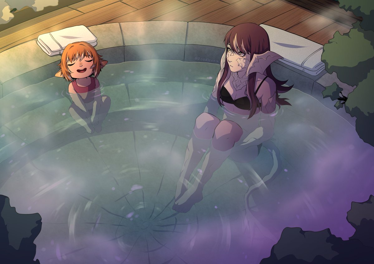 Doodlenab's tweet photo. Hot Spring! Ft. my friend's lalafell
#FFXIVART https://t.co/8AavCrukse