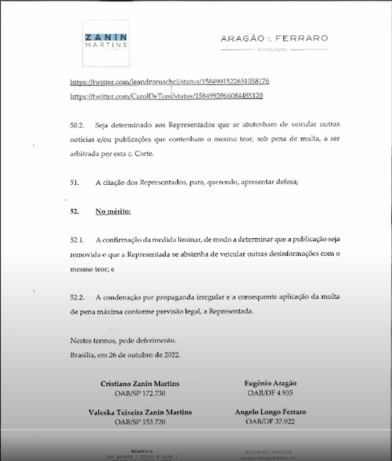 HJE E AMANHÃ ISSO AQUI VAI FERVER

Petição do escritório do Zanin, pedindo ao STF para censurar posts antes do segundo turno das eleições, acatado IMEDIATAMENTE pelo Moraes.

#EleiçõesFraudadas #Golpe nas eleições!