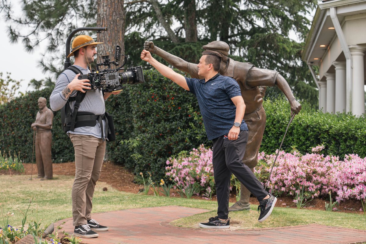 We've got a great crew in Pinehurst, filming for an upcoming project on Pinehurst. It airs on @MyPBSNC in early June, ahead of the 2024 @usopengolf Dwayne Ballen will host. Brad Turkel handles the storytelling. @sunsetlighting on the scene!