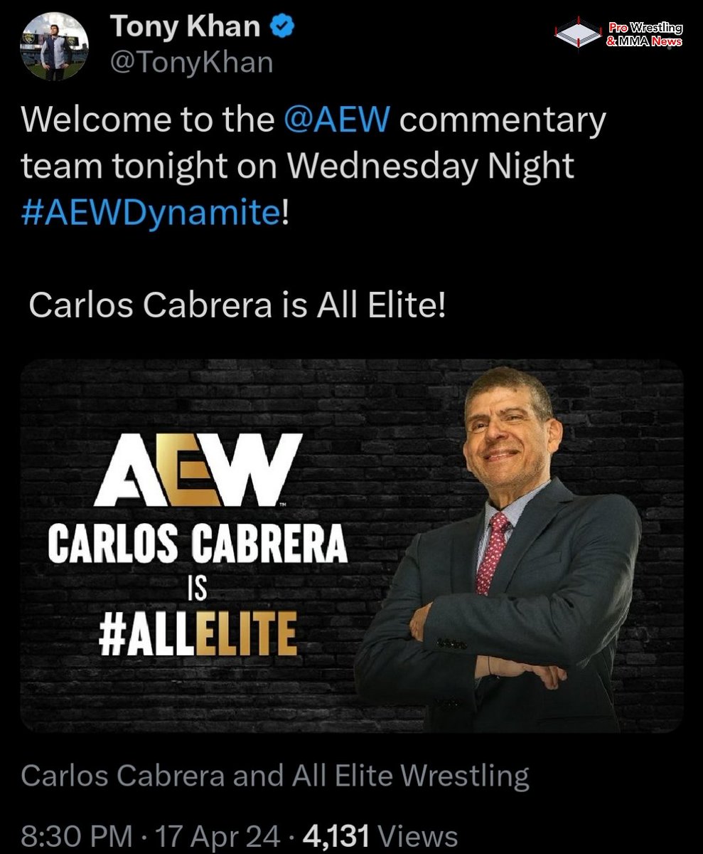 It's official Carlos Cabrera is #AllElite #AEWDynamite