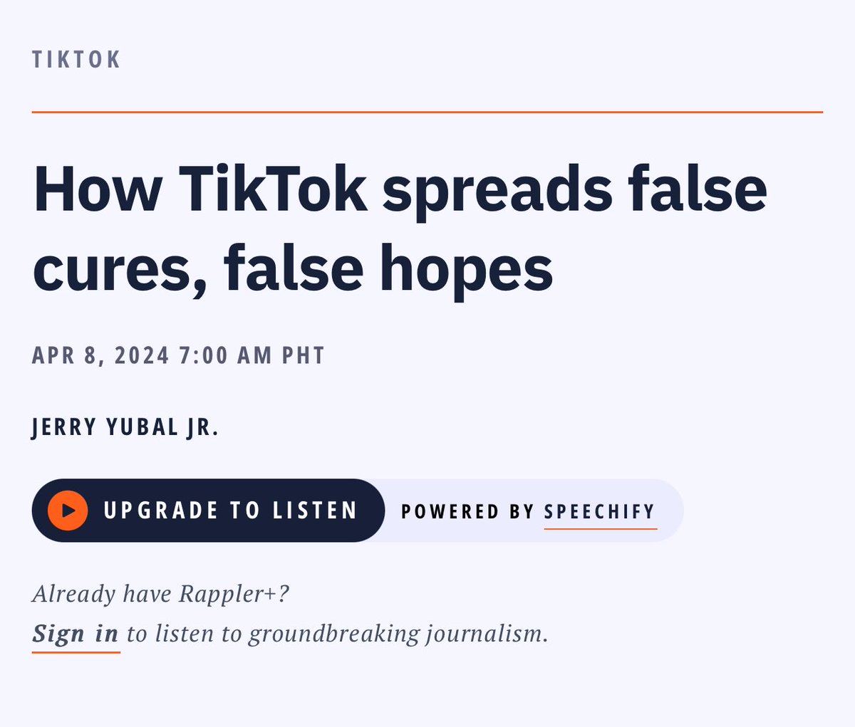 If you leave it up to people to file a complaint before taking action, then we will never curb this infodemic. The government has got to have a more active role in regulating or at least pressuring SoMe platforms to combat disinformation.

rappler.com/newsbreak/inve…