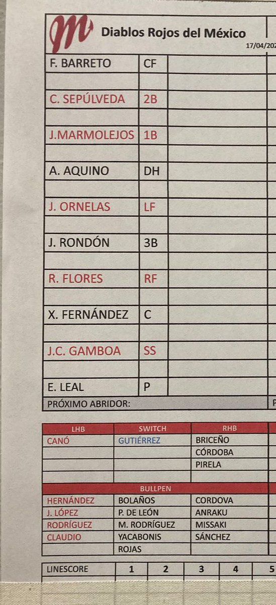 SafeEnHomeOf's tweet photo. Line ups del tercer y último juego de la #GuerraDeGuerras @tigresqroficial 🆚 @DiablosRojosMX @HarpEstadio cdmx
Abridores probables
Cameron Gann #Tigres vs Erick Leal #Diablos https://t.co/wqCp2TT86s