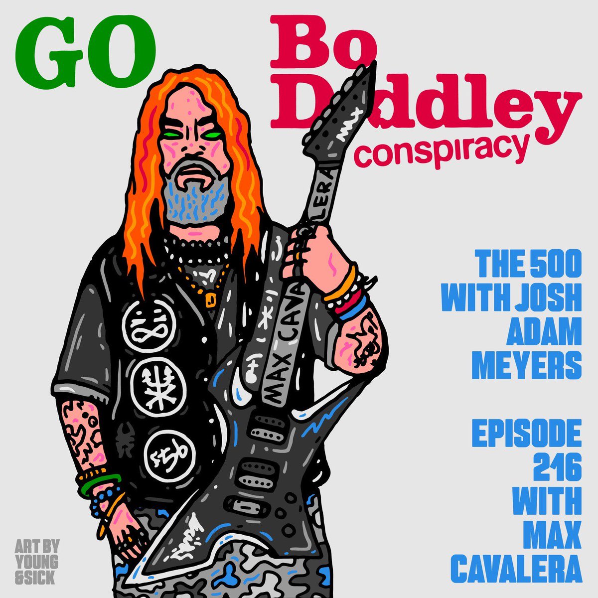 Heavy metal legend @maxcavaleraofficial reveals his inspiration from the roots of rock in #BoDiddley’s 1958 & 1959 albums Bo Diddley & Go Bo Diddley.

Art by @youngandsick
