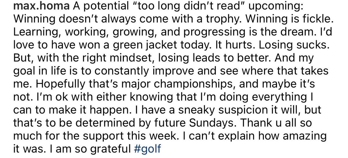 “Winning doesn’t always come with a trophy … learning, working, growing, and progressing is the dream.” “Losing sucks. But, with the right mindset, losing leads to better.” — @Maxhoma on handling adversity. Gold.