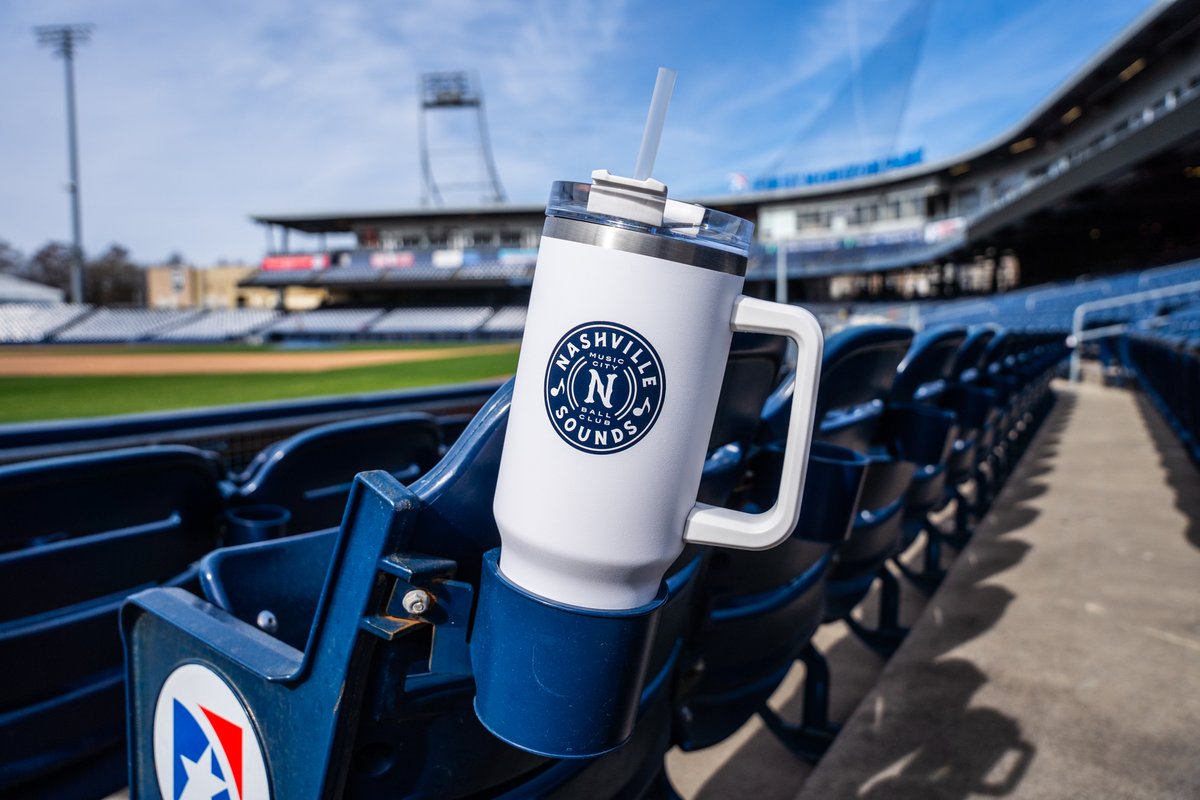 Stay hydrated this summer with the Nashville Sounds 40oz Tumbler! Be one of the first 1,000 fans through the gates on May 1st to get yours. 🎟️: bit.ly/3QYEIUi | @FirstHorizonBnk