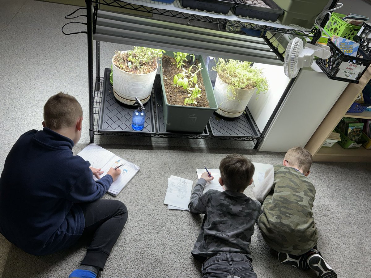 Students wanting to write by the plants today during writers workshop. @aitcsk @prairiespiritsd