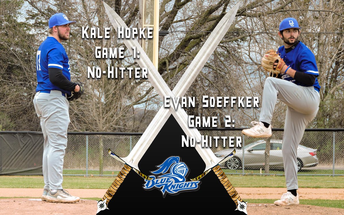 🚨DOUBLE NO-NO ALERT🚨
- - -
Kale Hopke in game 1!
- 
Evan Soeffker in game 2!
- - -
#BlueKnights🔷⚔️
