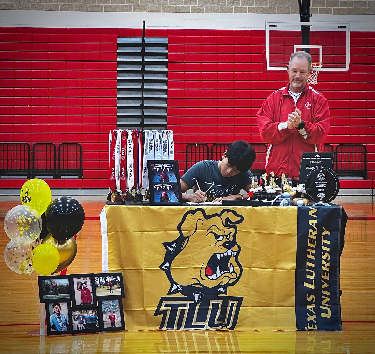Congratulations to Beckham Del Rosario in signing his NLI to continue his golf career at Texas Lutheran University!!! We are so very proud of you Beckham!!!