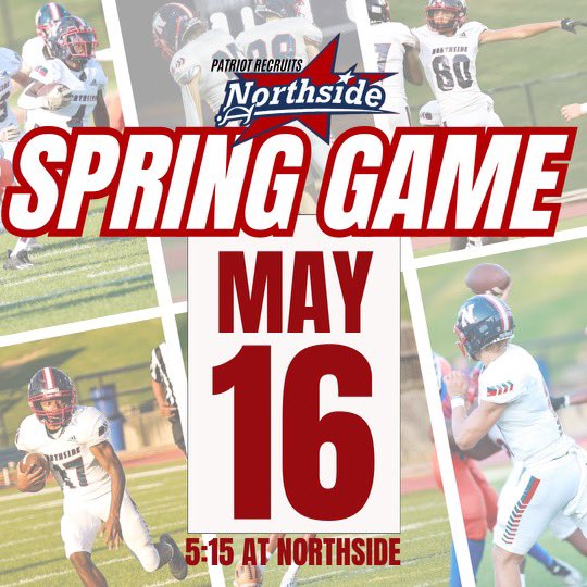 🚨Attention🚨 Current 8th graders attending Northside next year. Come check out our spring game May 16th at Northside from 5:00-6:15.