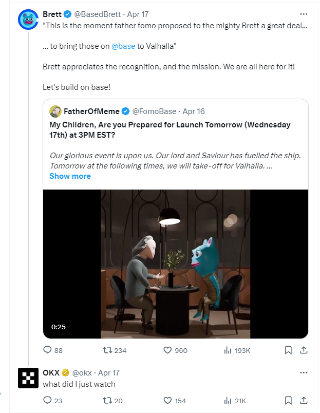 为什么一个预售土狗币，可以获得gemini和okx官推的回复？okx官推甚至回复了两次，难道官方不知道这会给散户造成多大的误导吗？gemini目前正在被起诉，有资金上的问题，也许被充值了，那okx呢？难道也有什么难言之隐吗？\