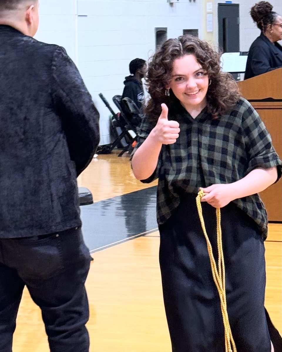 Principal_CK's tweet photo. Day 158 of #180daysofjoy is for my hardworking, persistent, and amazing daughter, Stella, who earned her golden cord today at Burke. She was an honor roll student for seven semesters. #soproud #graduatesoon #cklife https://t.co/4AEqOzcWbT