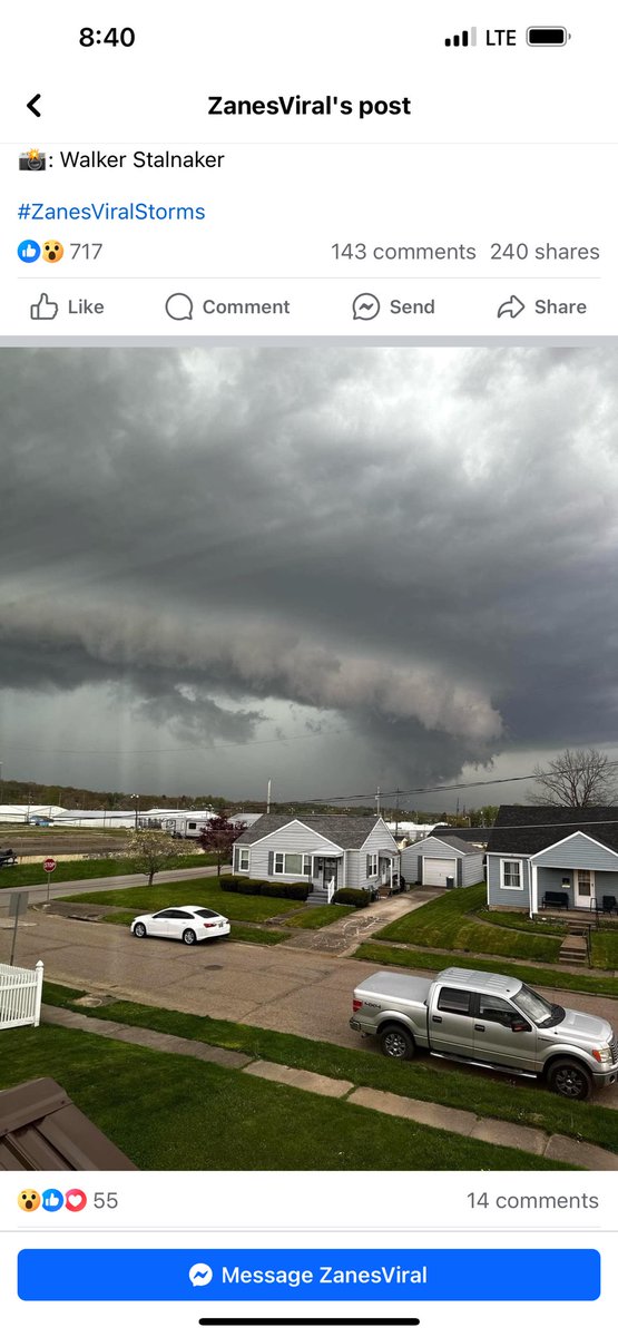 kylecatley85's tweet photo. @MaxVelocityWX photo credits are in the screen shot this was in zanesville Ohio https://t.co/QvbhtSXhl9