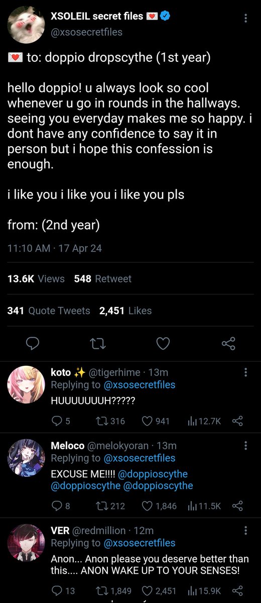 litolwoman's tweet photo. #doppihex / #hexscythe socmed au
๐ฃ received an anon love confession.... unfortunately its not from ๐ค https://t.co/NYk13Jmspv