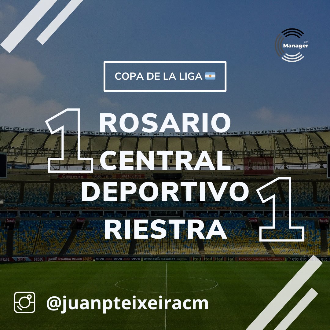 #CopadelaLiga ⚽️🏆🇦🇷 | #Fecha14

🔵🟡 @RosarioCentral 1️⃣
⚪⚫ @prensariestra 1️⃣ 

#futbolargentino #DeportivoRiestra #rosariocentral #superclasico #riverboca #bocariver