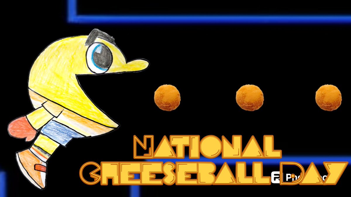 HAPPY NATIONAL CHEESEBALL DAY!!!🧀🟡
Pac is munching up cheese pallets!!!
'May you never run out of cheese balls, and may you never put an extra inch even after consuming lots of cheese pallets.'
#NationalCheeseballDay #Pacman