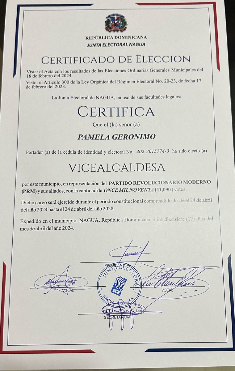 pamger20's tweet photo. Un nuevo comienzo, un escalón más, el mismo propósito, seguir trabajando para hacer de Nagua la más moderna y ordenada ciudad de todo el Nordeste ¡Gracias, del alma, mi pueblo, por darme la oportunidad, ahora de acompañar a mi alcalde Junior Peralta, como su Vice alcaldesa. https://t.co/89lUcQMHOb