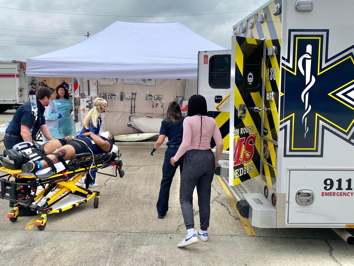 Today we were invited to participate in a mock car accident scenario at Parkview Baptist high school to illustrate the aftermath of driving while intoxicated. The event was initiated by Sudden Impact Louisiana. <a href="/LAStatePolice/">LA State Police</a> <a href="/LaHighwaySafety/">La. Highway Safety</a>