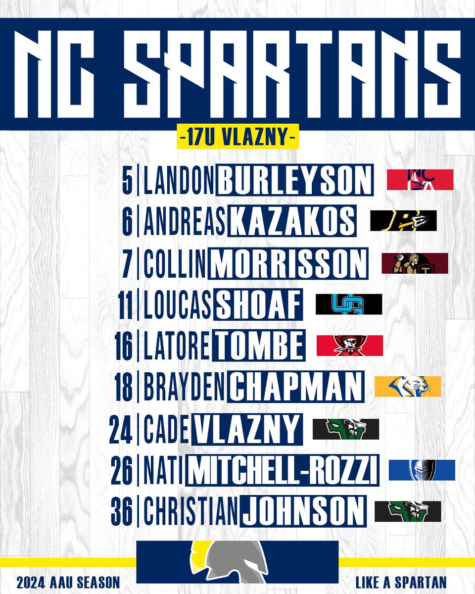 NCSpartans's tweet photo. 17U Vlazny will be playing in the @Phenom_Hoops #HoopStateChallenge! 

Game 1 - Saturday
🆚 Knightdale Hustle
⏰ 6:00 PM
📍 Court 2

#NCSpartans | #LikeASpartan https://t.co/n7EGQIEyVp