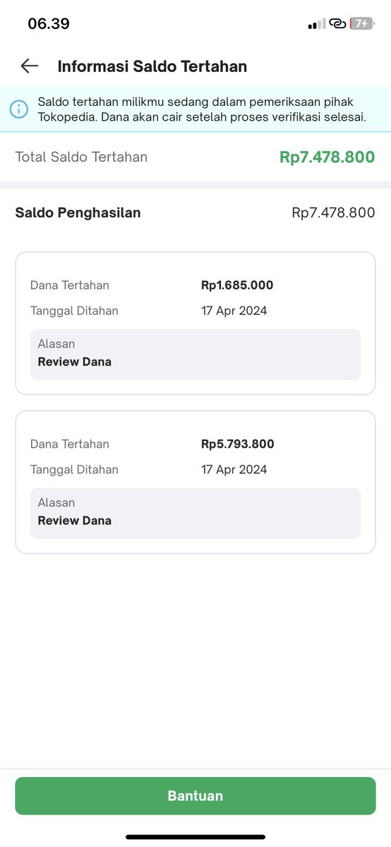 dreajis9's tweet photo. @TokopediaCare saldo Tokopedia di tahan hehe Pdhl transaksi seneng bgt di tokped ini. Smpe Skrg blm cair dengan alasan riview dana https://t.co/8WUAYTwKM7