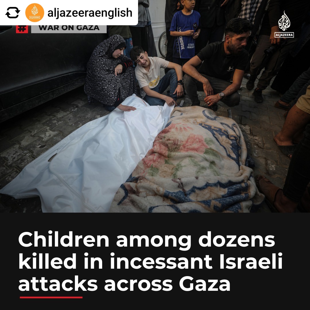 @aljazeeraenglish Strikes hit a playground and busy market in #Maghazi refugee camp with at least 56 Palestinians killed throughout #Gaza in the past day as #Israel’s onslaught on civilians continues.⁠

#Israel_Gaza_War #Palestine⁠
📸 Wires