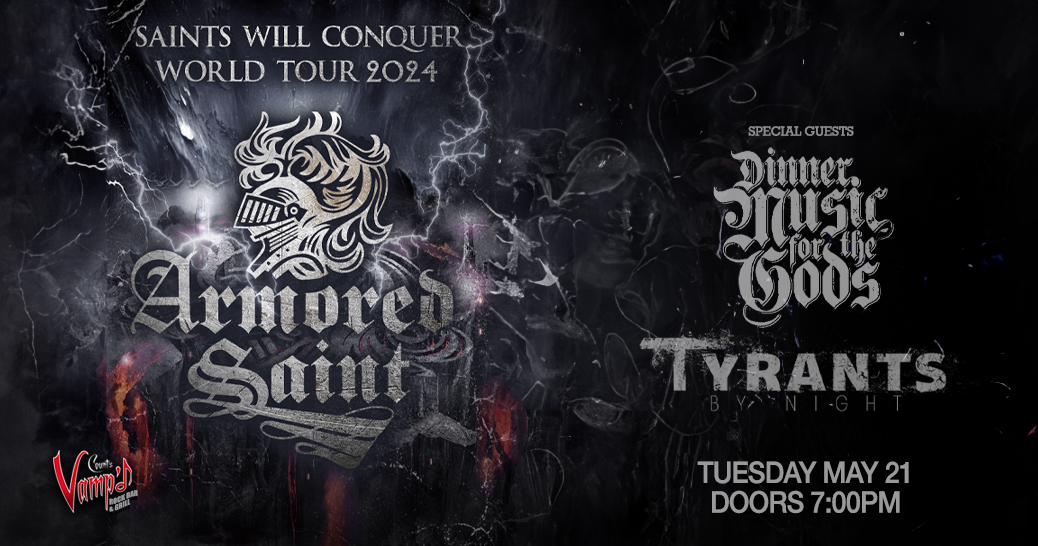 Save the date to rock with Armored Saint live at Count's Vamp'd , Tuesday , May 21 ! Grab tickets on sale now! eventbrite.com/e/armored-sain… @thearmoredsaint @VampdVegas 🤘