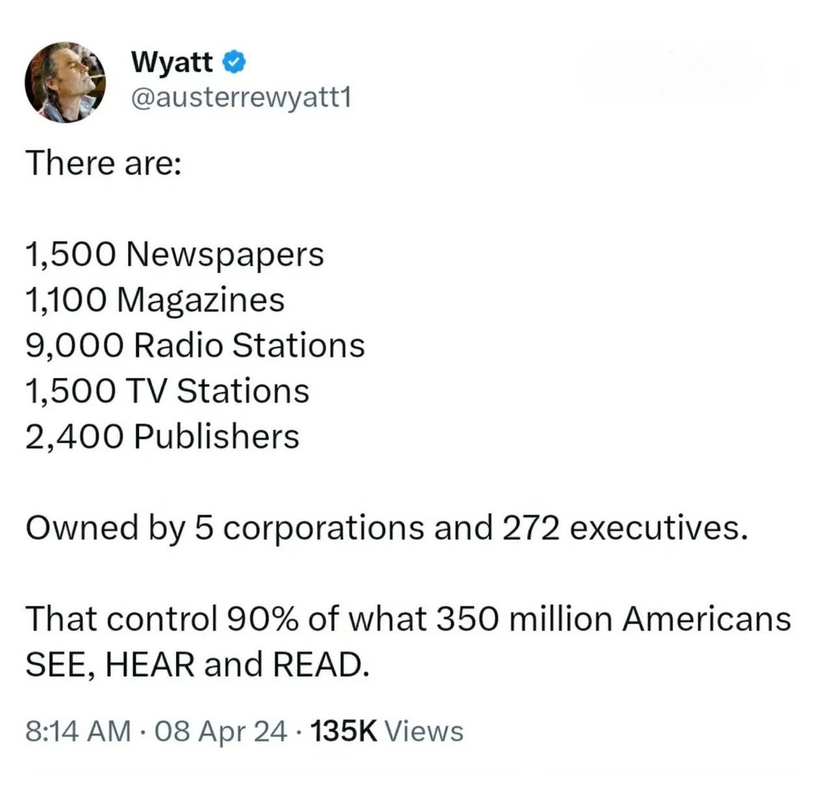 mcsquared34's tweet photo. Capitalism stifles competition and inevitably leads to monopolies. In the end the 1% win again, and the 99% lose again. They now control the entire information system. https://t.co/l2DG18NdPC