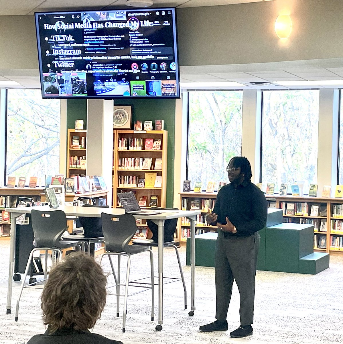 So proud of our Raiders for sharing their Real World Learning stories  tonight with our South community.  Ace Cofield, Hudson Rupp, Natalie Hohman, and Prince Miller are leading the way with our career pathways and internships! @SMSD_CTE @KauffmanFDN #RealWorldLearning