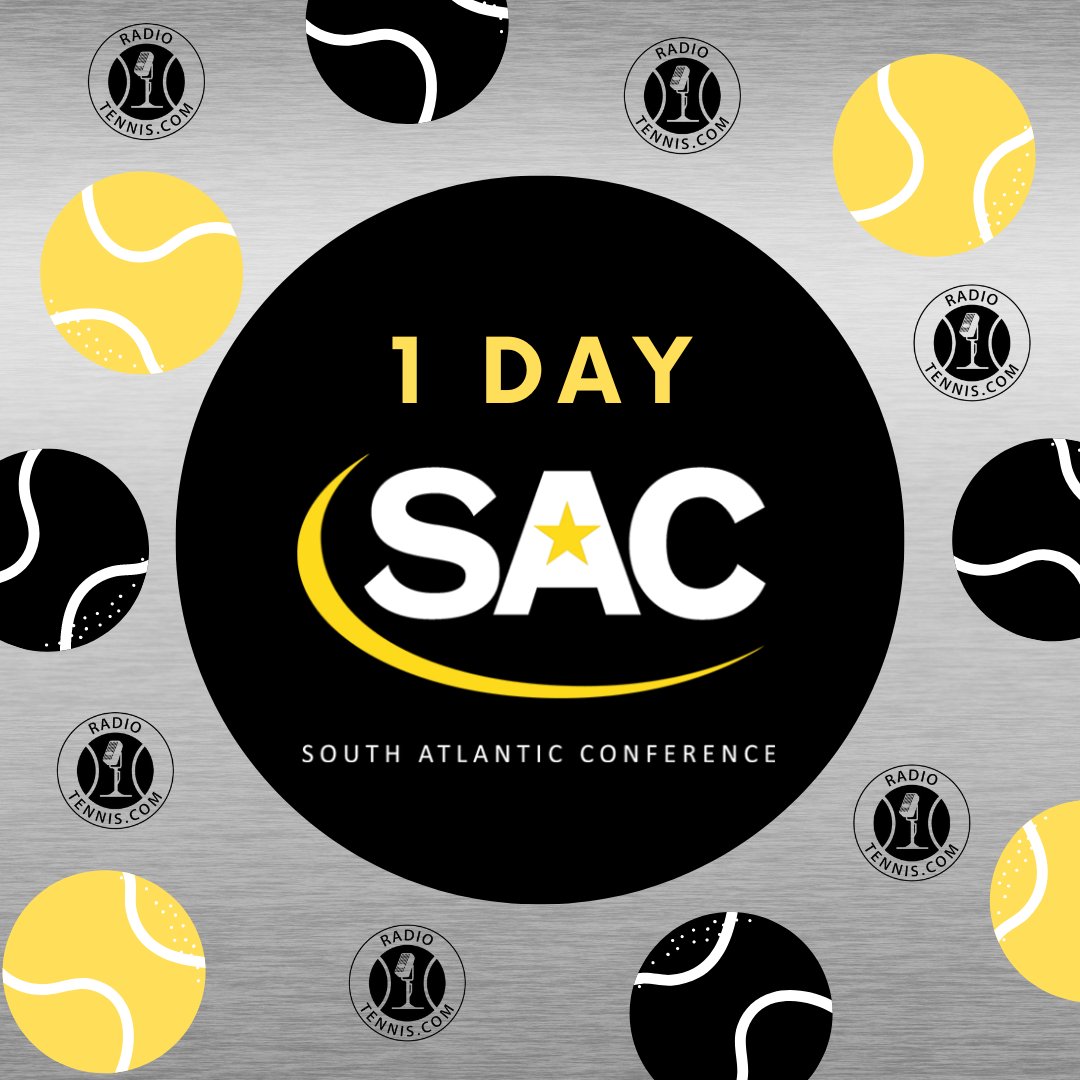 🚨🚨🚨🚨🚨 Just 1 day to go! Tune into RadioTennis.com for exclusive coverage of The South Atlantic Conference Men's and Women's Tennis Championships from April 18-20th! Check out the schedule here: RadioTennis.com/Schedules @SAC_Athletics @NCAADII @WingateTennis…