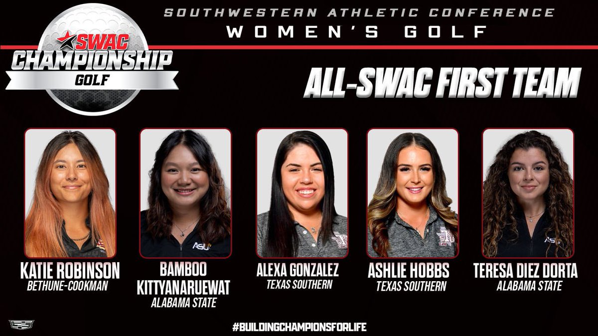 theswac's tweet photo. Congratulations to the 2024 SWAC Womenβs Golf All-SWAC First Team.
@cadillac
#SWACGOLF | #BuildingChampionsForLife https://t.co/NsmsoSgIKU