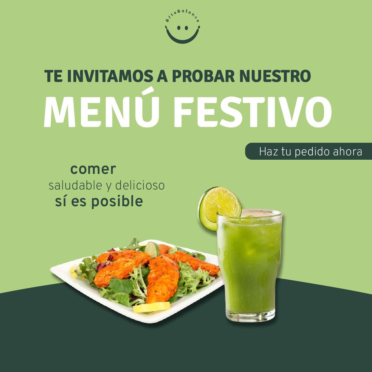 bitebalanceperu's tweet photo. Te invitamos a probar nuestro menú festivo. Tenemos opciones de almuerzo desde S/15.00. Todas vienen con su jugo ¡GRATIS!  
Atendemos presencialmente hasta las 8 p.m.
#BiteBalance
#MenuFestivo
#NotequedessinelTuyo
#comidasaludable https://t.co/rfrw9ON0a4