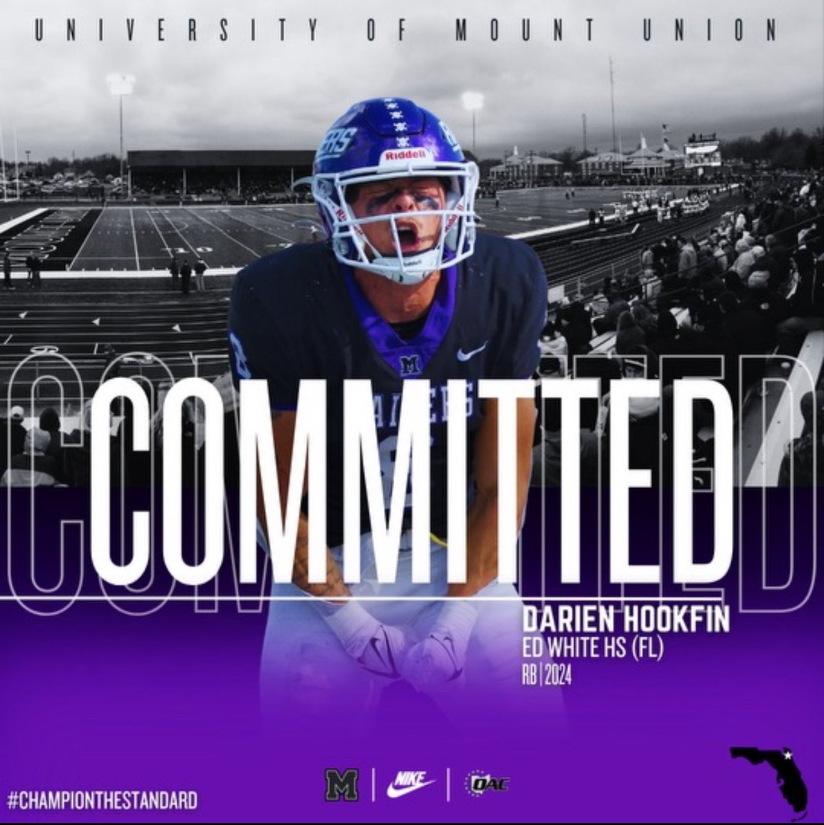DarienHookfinJR's tweet photo. Excited to announce my commitment to play football at the University of Mount Union! 

Grateful for this opportunity and looking forward to contributing to the team’s success. Go Purple Raiders! 🏈 #MountUnionFootball  #Committed https://t.co/Qxkt1PsK9g