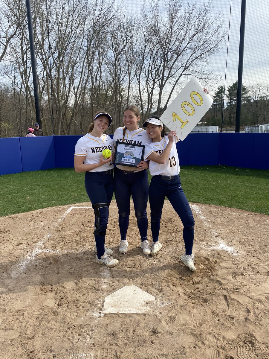 Today we celebrated Senior Captain Maddie Baker getting her 100th career hit!! 
58 singles, 24 doubles, 6 triples and 12 home runs = 100 HITS!!!! 
With a lot season left, make sure to come check out a game to watch Maddie and her teammates!! CONGRATULATIONS MADDIE!!!!