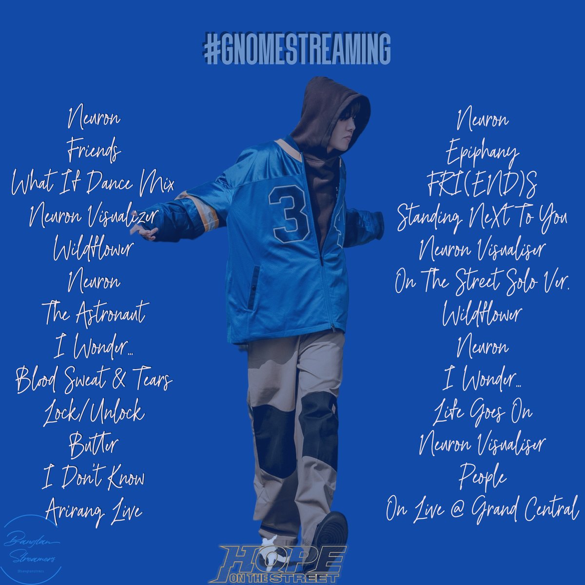 Welcome to #gnomestreaming! Join in to search & stream MVs listed below⬇️⬇️ We are adding live perf for baby ARMY discovering @BTS_twt on YT. If you can't search manually, pls use this short PL which you can turn into a queue #HOPE_ON_THE_STREET ▶️youtube.com/playlist?list=…