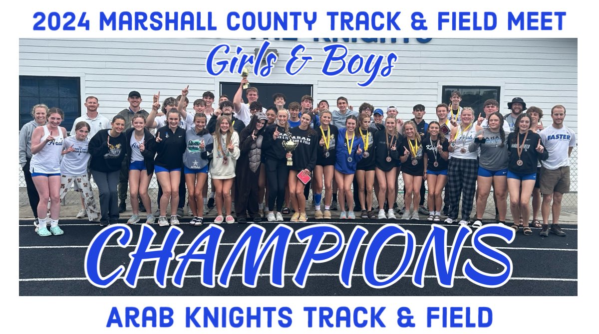 AKnightsSports's tweet photo. 🏃ARAB KNIGHTS TRACK &amp; FIELD

Wednesday | Albertville HS

Marshall County Meet

🥇GIRLS placed 1st
🥇BOYS placed 1st

Libby Chance and Bryant Beuoy were each named Meet MVP https://t.co/pA13UwcMkm