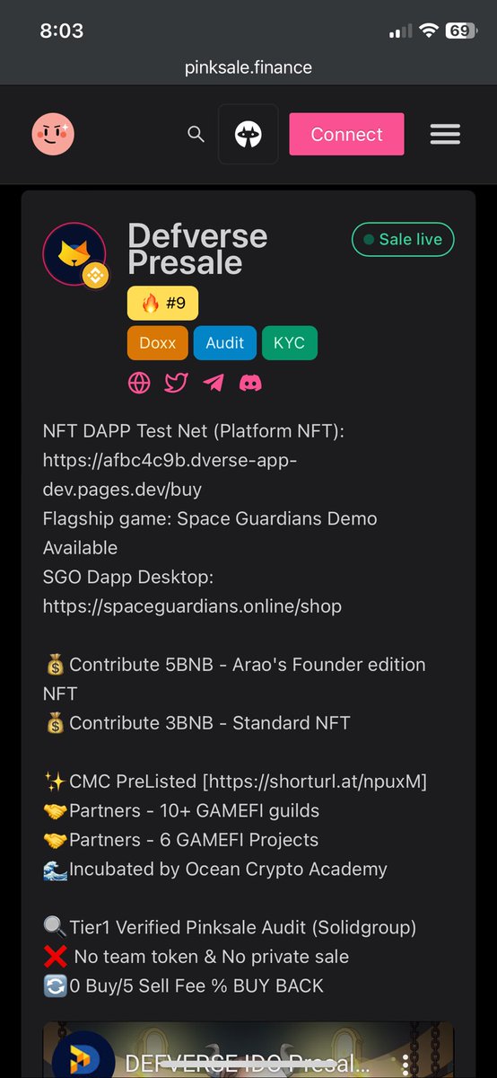 yugipegos's tweet photo. Great News โจ
$DVerse PRESALE is now LIVE :
@ https://t.co/JvXLs1w1ko
BUY now before it ends and grab the 25% discount ๐ ๐ต
Check out the Top 10 Treding Project Also Airdrop is still live on Taskon. โจ
๐ฉ : https://t.co/70B2HFZbv1
#Defverse #NFTCommmunity https://t.co/NRJS2yqh3n