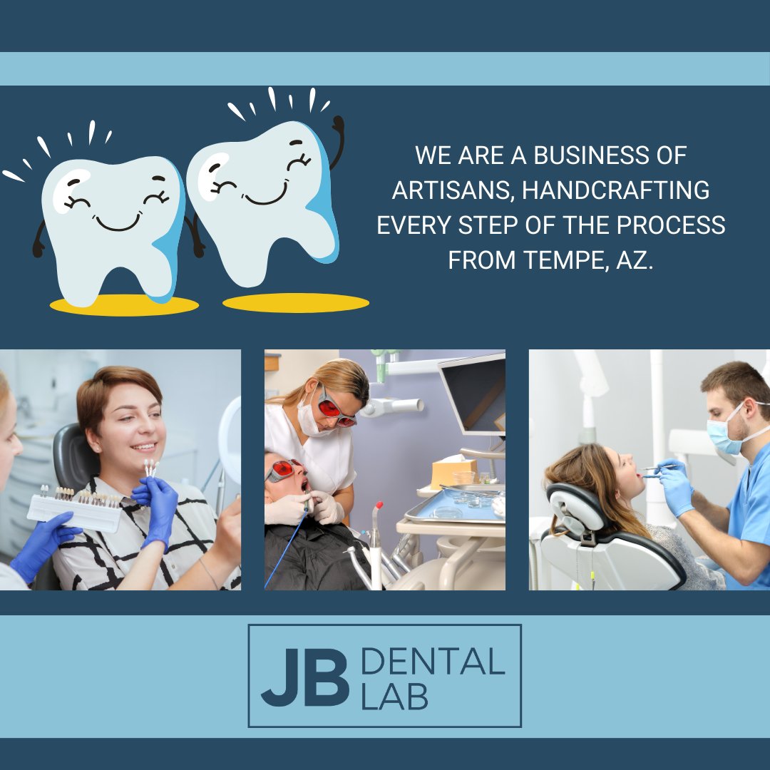 JB Dental Lab is a full service dental lab serving cosmetic dentists, periodontists, oral surgeons, dental assistants, prosthodontists and dental professionals across the United States and beyond.

#ArizonaSmallBusiness #Arizona #ArizonaBusinessCommunity #dentallab