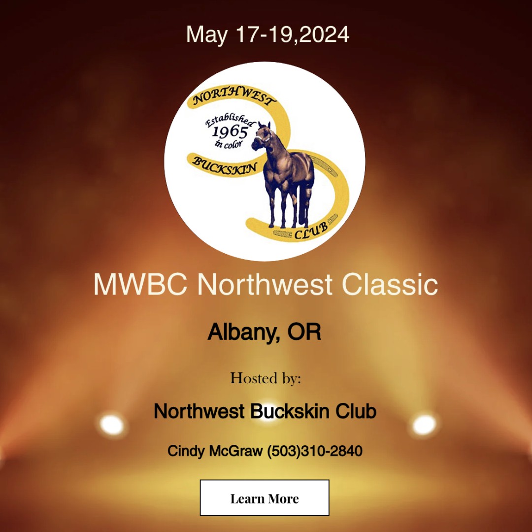 🏅Approved ABRA Horse Show - May 17-19, 2024.

MWBC Northwest  Classic -- Albany, OR

nwbuckskin.com

Full ABRA Show Schedule: americanbuckskin.com/show-schedule

#buckskinhorses #horses #horseshows #horseshowlife #aqha #nsba